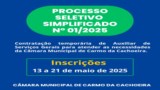EDITAL DE CONVOCAÇÃO - PROCESSO SELETIVO SIMPLIFICADO nº01/2025 EDITAL DE CONVOCAÇÃO - PROCESSO SELETIVO SIMPLIFICADO nº01/2025