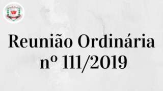 Câmara Municipal realiza 111ª (centésima décima primeira) Reunião Ordinária 