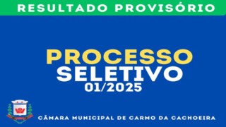 Publicação do Quadro de Resultados Provisórios do Processo Seletivo 01/2025, para vaga de estagiário da Câmara Municipal. Publicação do Quadro de Resultados Provisórios do Processo Seletivo 01/2025, para vaga de estagiário da Câmara Municipal.